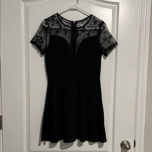 Glamorous Black Sheer Lace Mini Dress